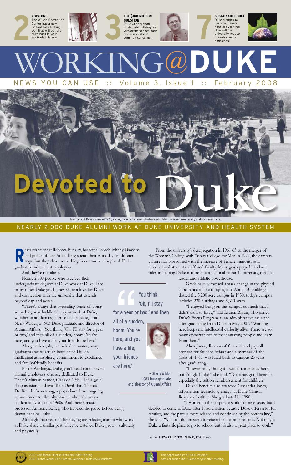 February, 2008 Working@Duke by Working Duke - Issuu