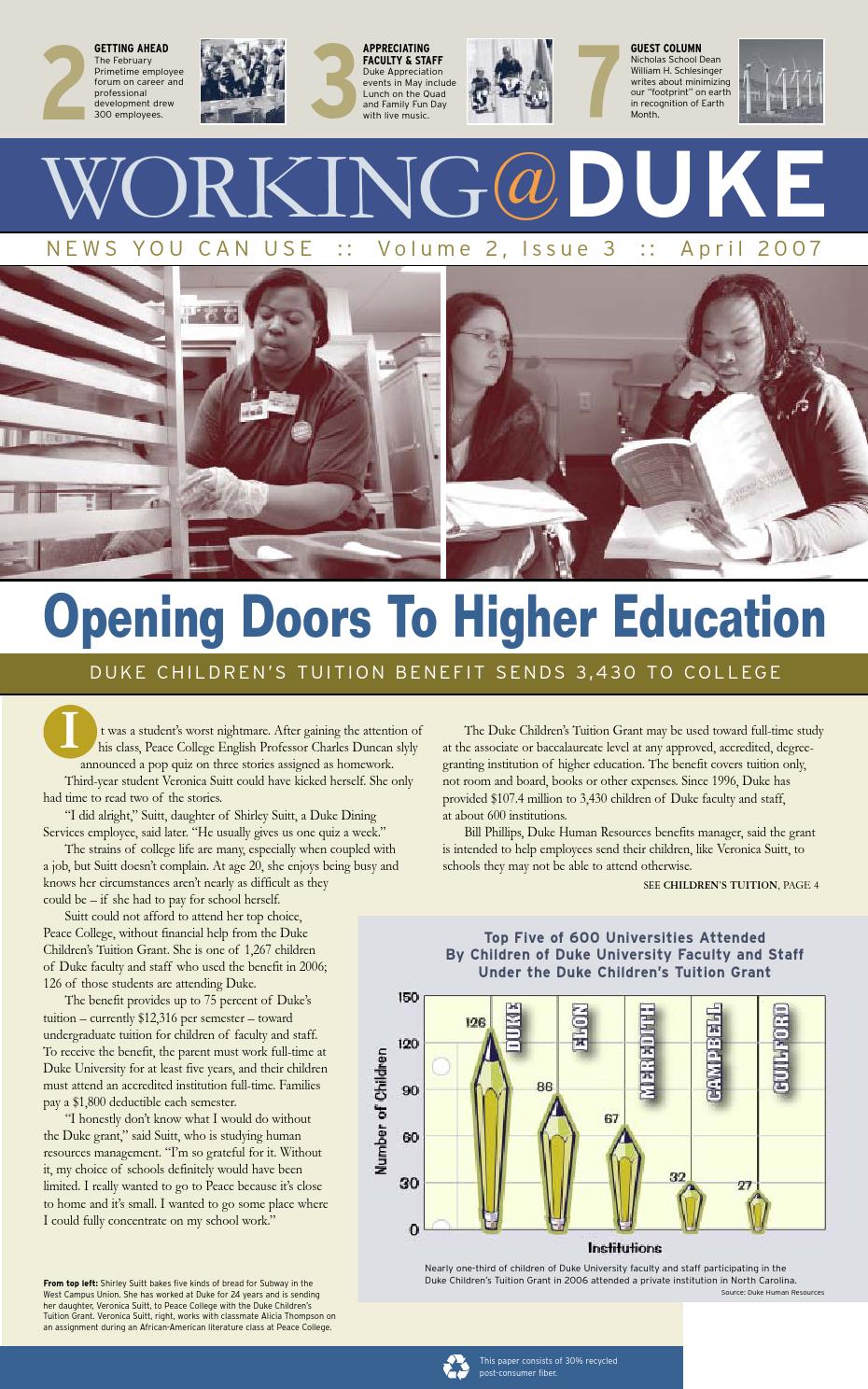 April, 2007 Working@Duke by Working Duke - Issuu