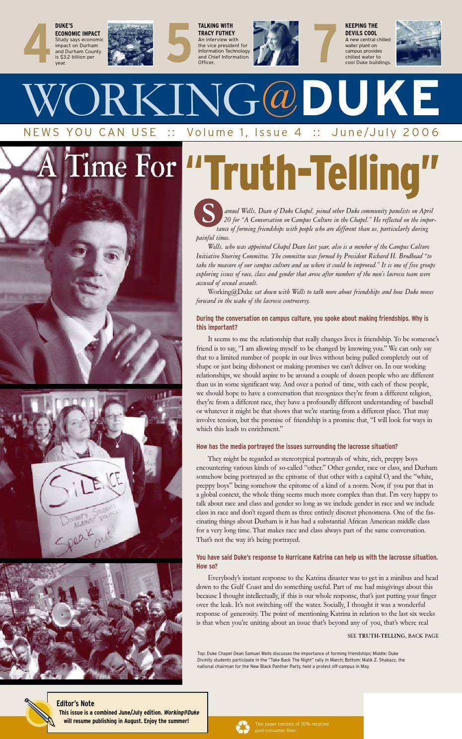 June/July, 2006 Working@Duke by Working Duke - Issuu