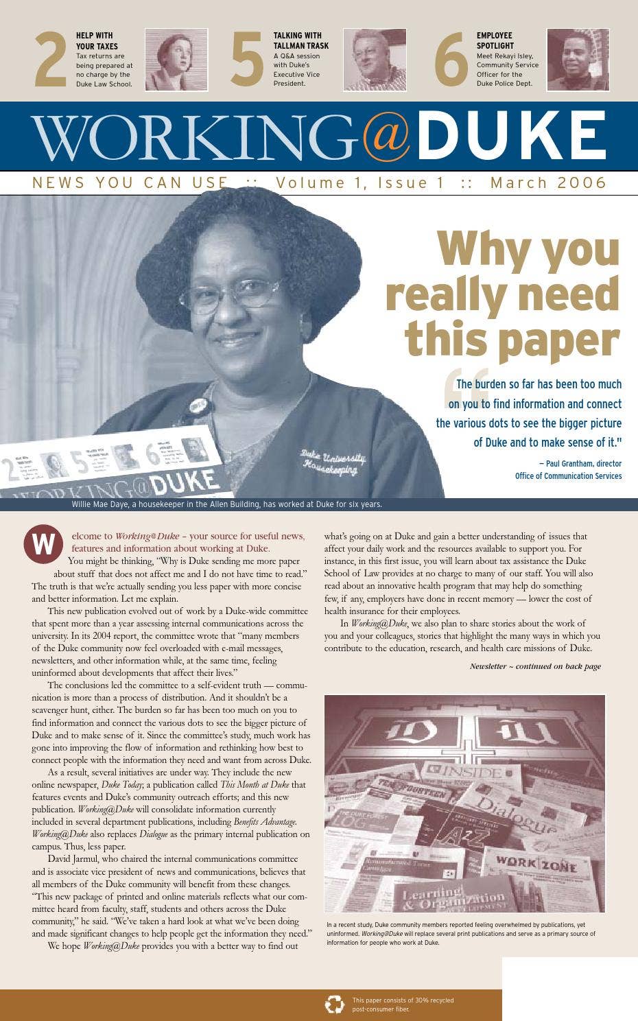 March, 2006 Working@Duke by Working Duke - Issuu