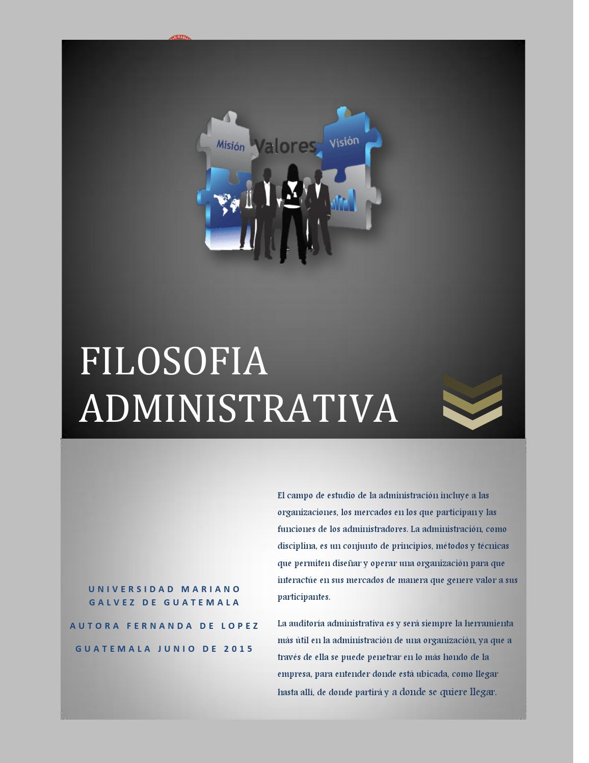 Ebook Filosofia Administrativa By Fernanda De Lopez Issuu