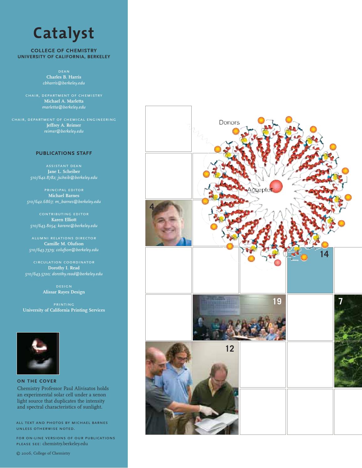 Catalyst Magazine V 1.1 by CATALYST MAGAZINE College of Chemistry, UC