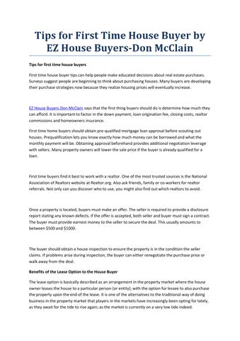 Tips For House Er By Ez Ers Don Mcclain Tips For House Er By Ez Ers Don Mcclain