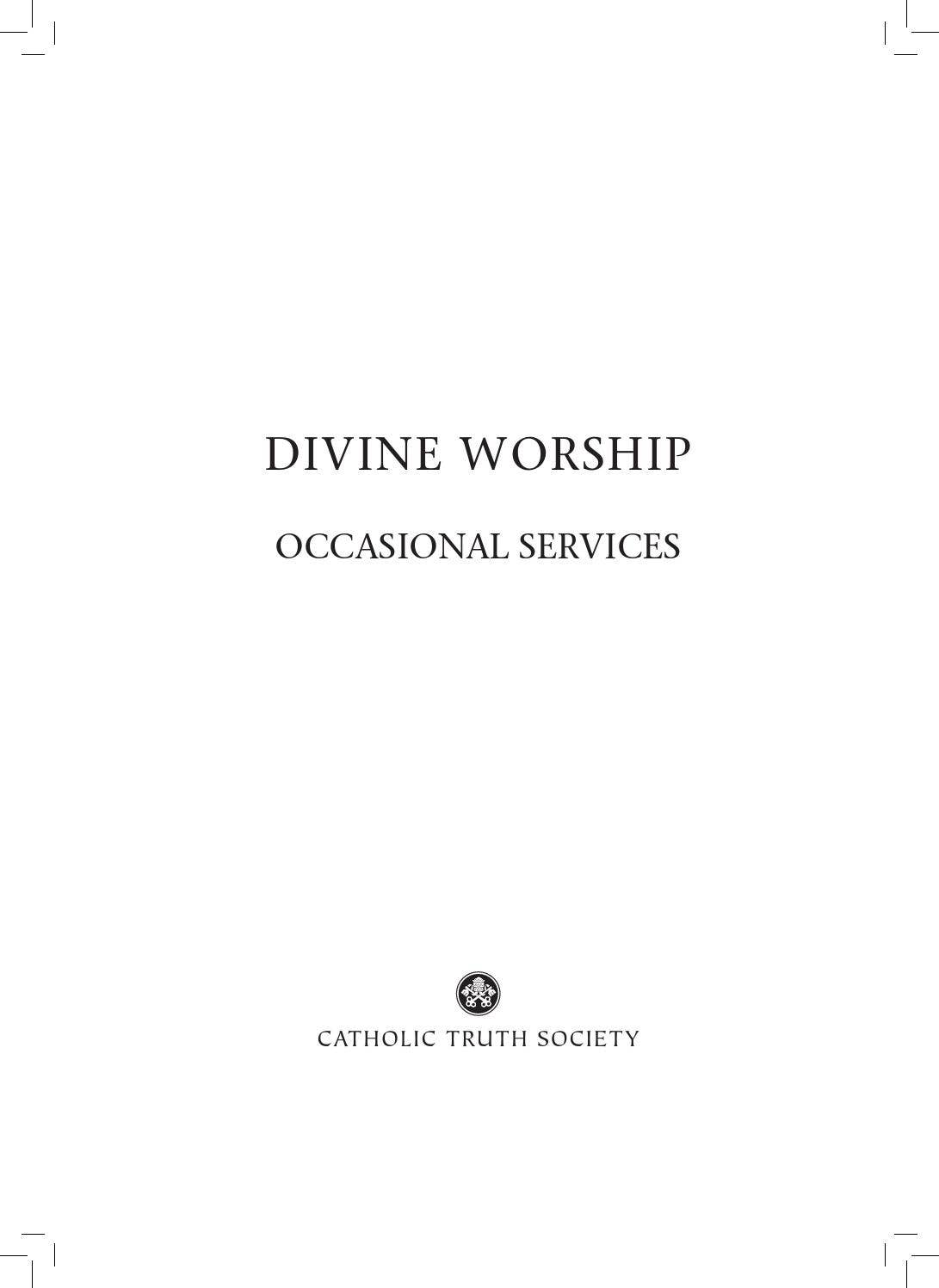 Divine Worship: Occasional Services (Sample) by Catholic Truth Society ...