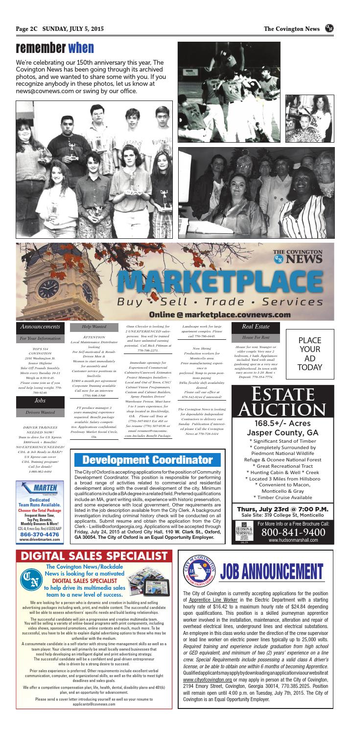 The Covington News Sunday, July 5, 2015 Vol.150, No. 26 by The