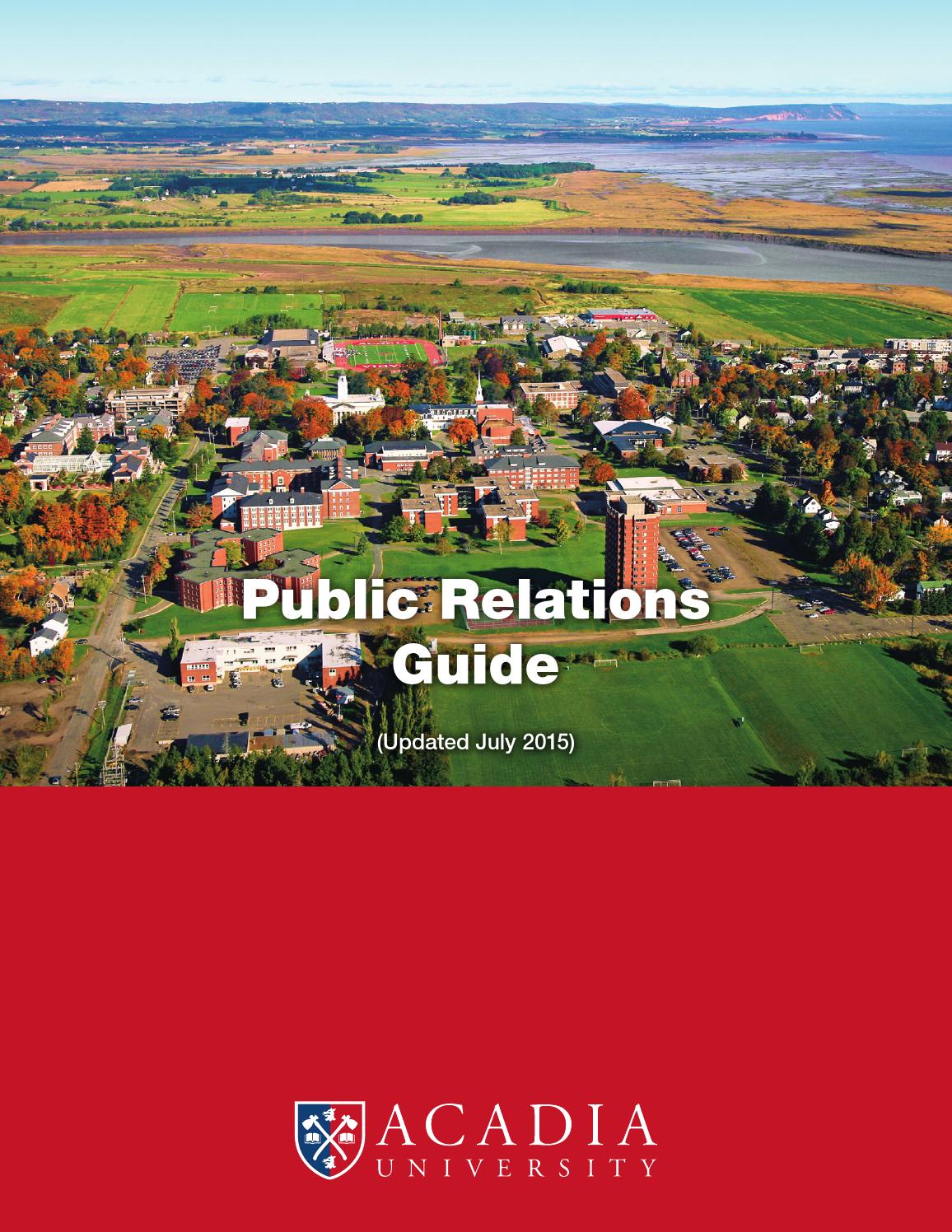 Public Relations Guide by Acadia University Issuu
