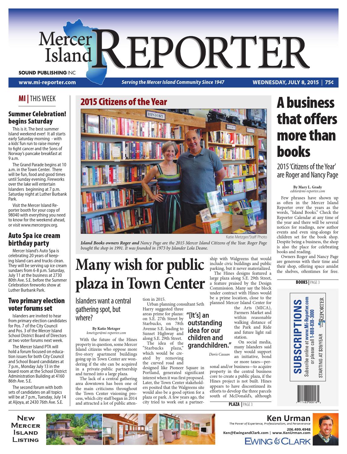 Mercer Island Reporter, July 08, 2015 by Sound Publishing Issuu