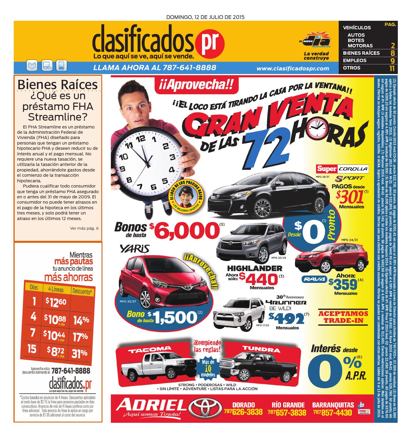 ClasificadosPR 07 12 2015 by Issuu