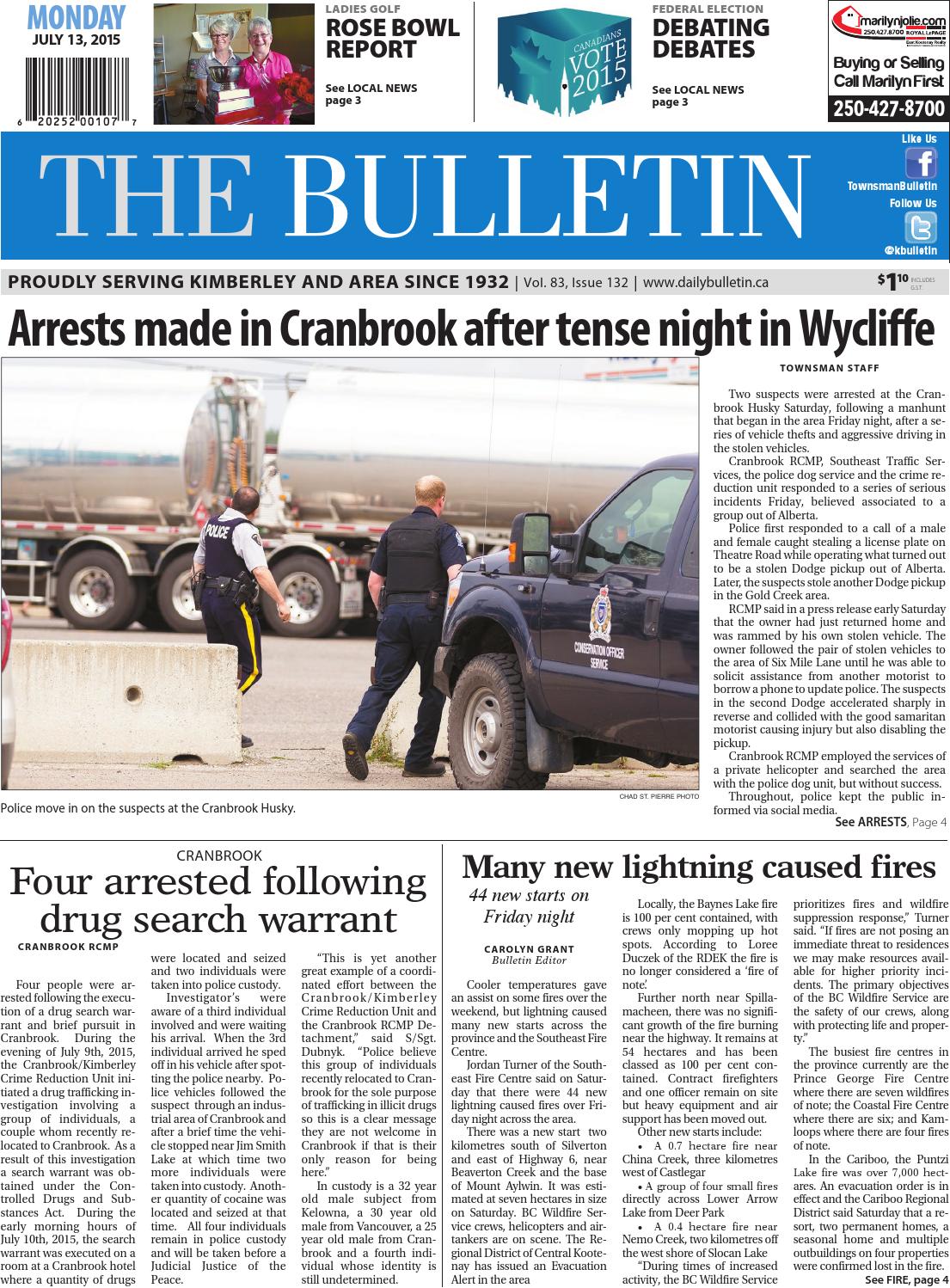 Kimberley Daily Bulletin, July 13, 2015 by Black Press Media Group Issuu