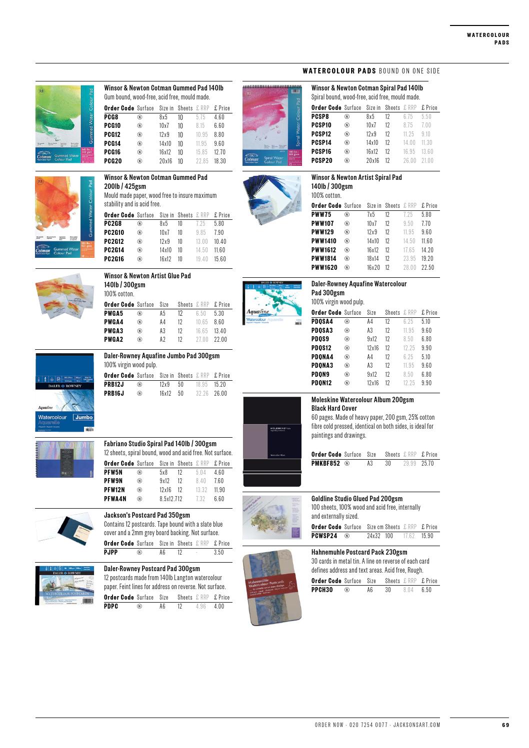 Daler Rowney Aquafine Jumbo Watercolour Pad 12 x 9/"
