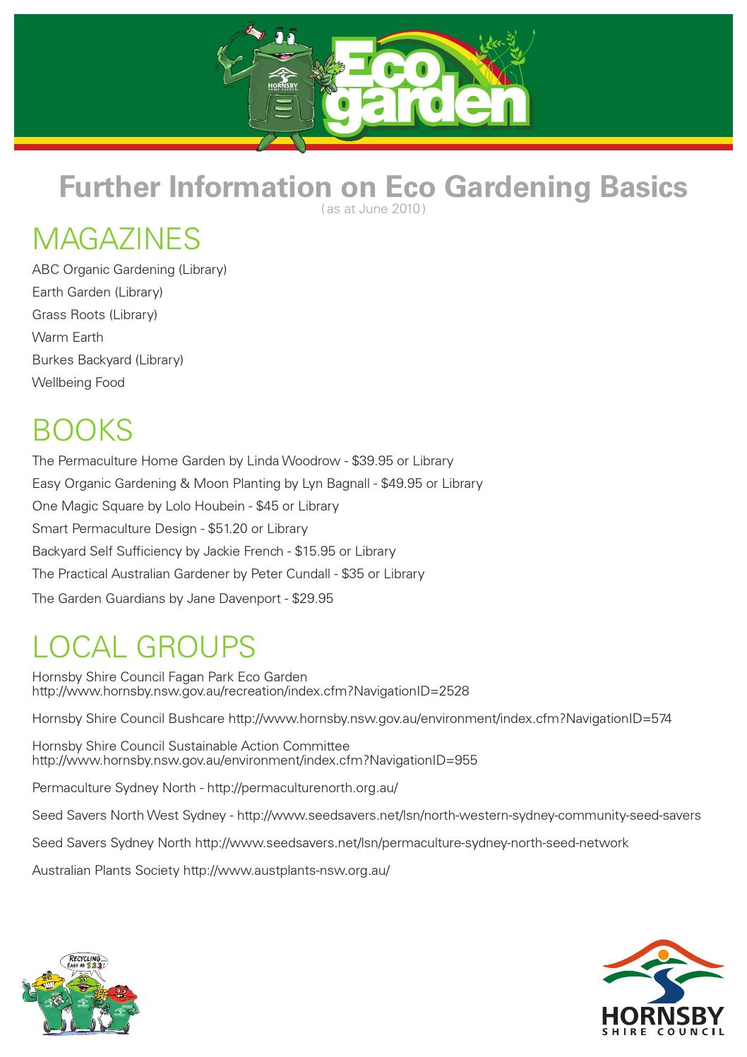 Further Information On Eco Gardening Basics By Hornsby Council Issuu