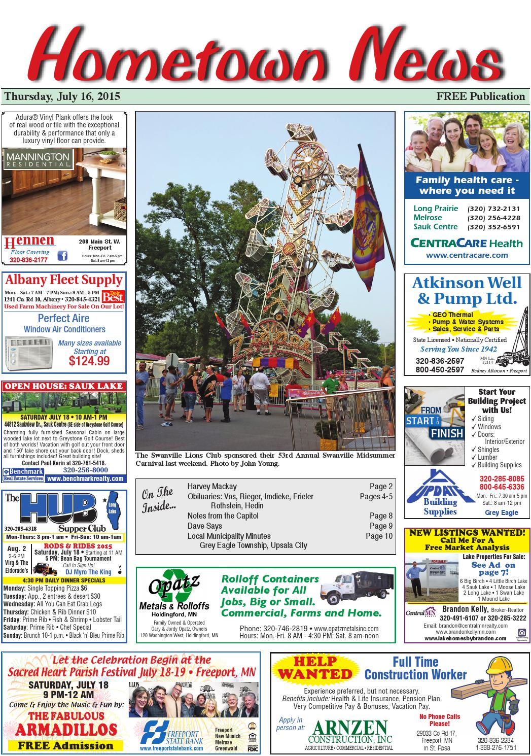 Hometown News July 16, 2015 by Hometown News - Issuu