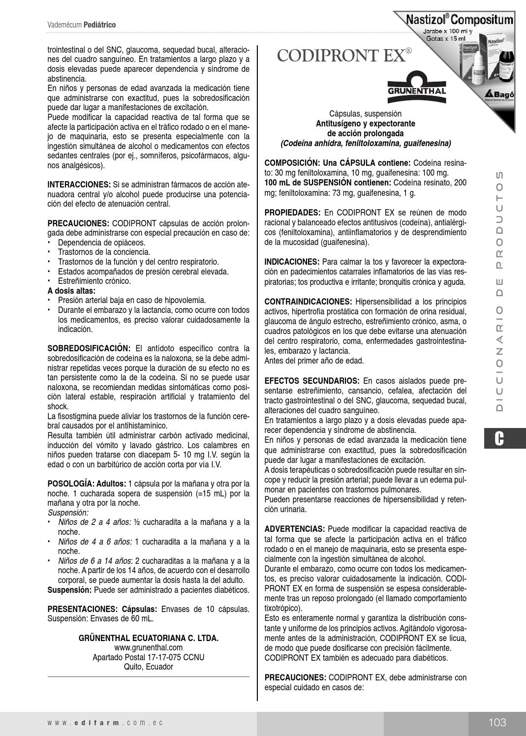 Codipront Natal Vademécum Pediátrico Edifarm 2015 by Edifarm & Cía. - Issuu