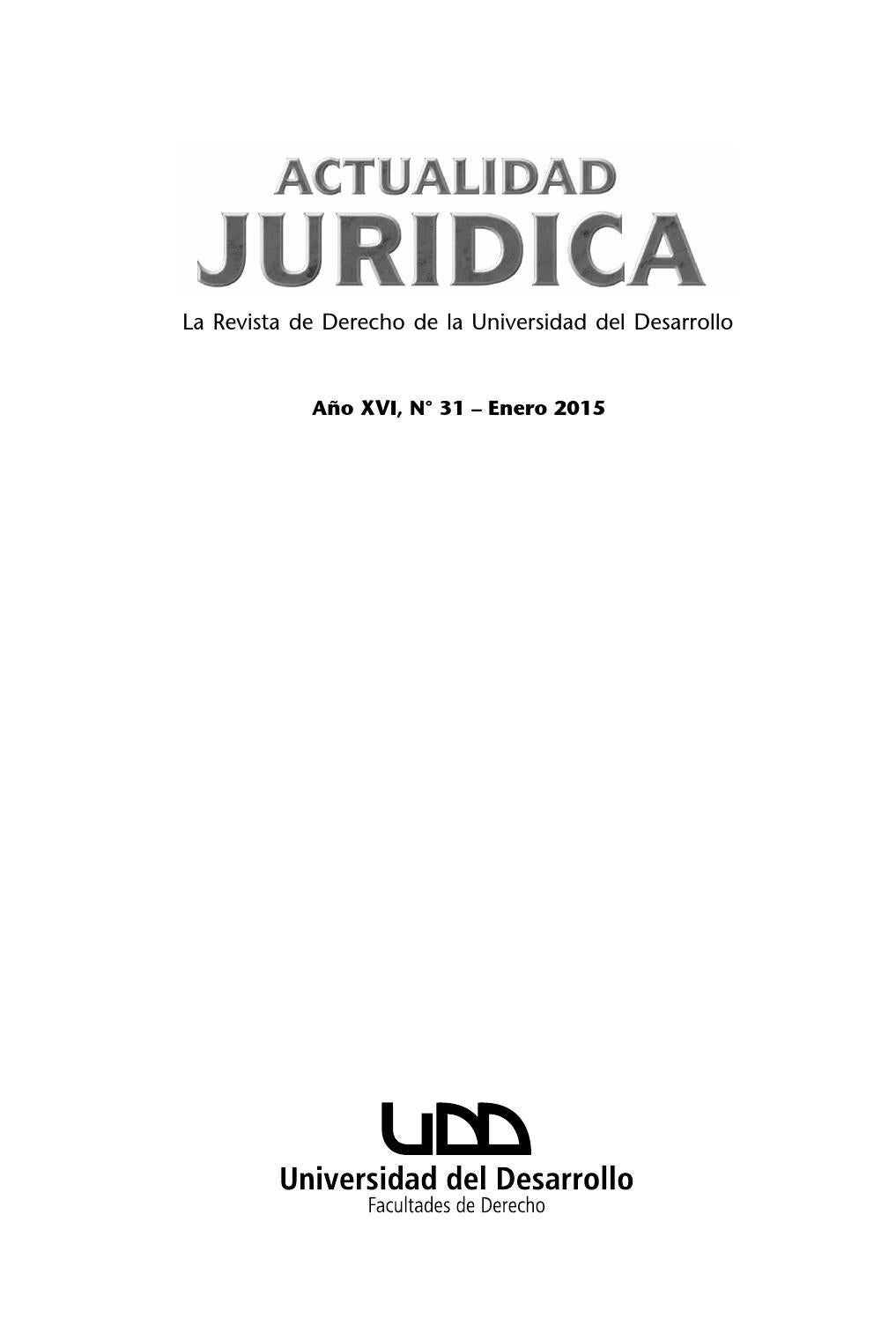 Revista Actualidad juridica nº 31 by Universidad del Desarrollo - Issuu