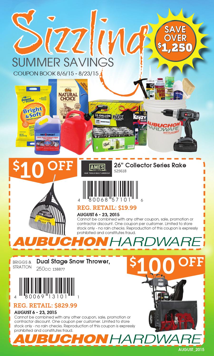 August Coupon Book 2015 By Aubuchon Hardware Issuu
