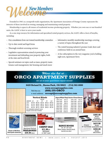 August 2017 Apartment News By Association Of Orange County Founded In 1961 As A Nonprofit Trade Organization The Apartment Association Of Orange County Represents Interests Those Involved Owning