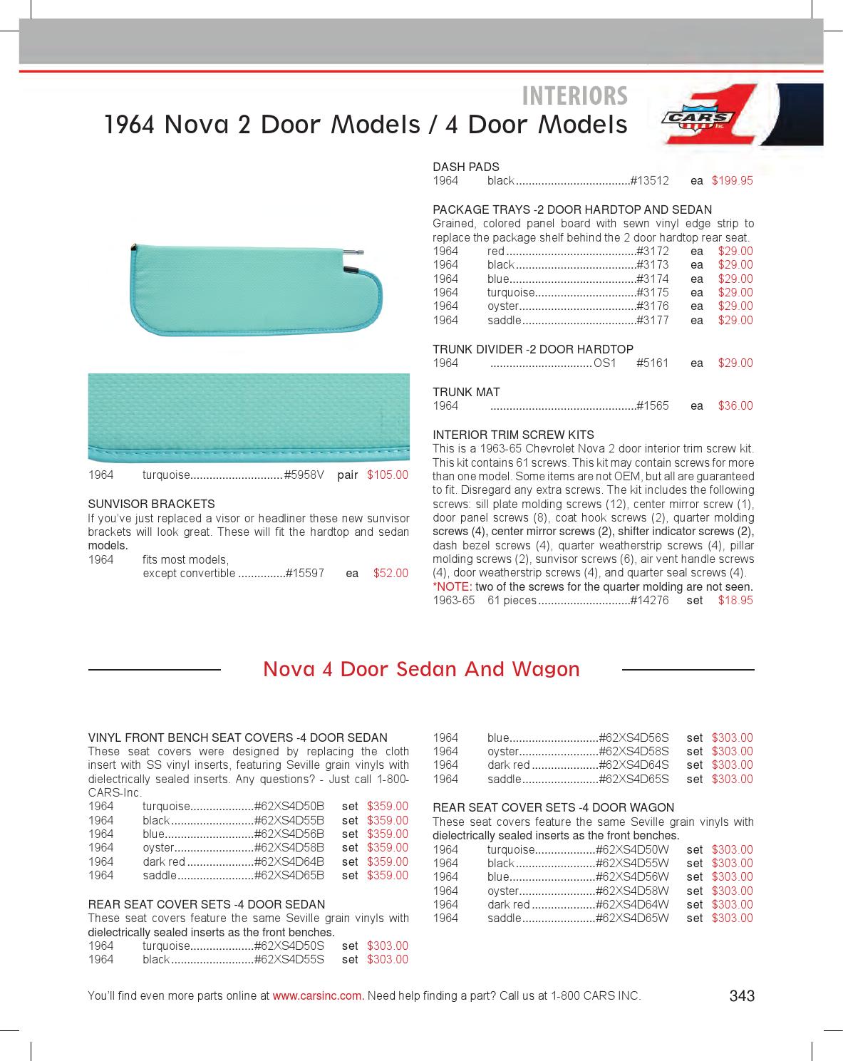 CARS Inc 19631979 Chevy Nova Catalog (V15) by CARS Inc. Issuu