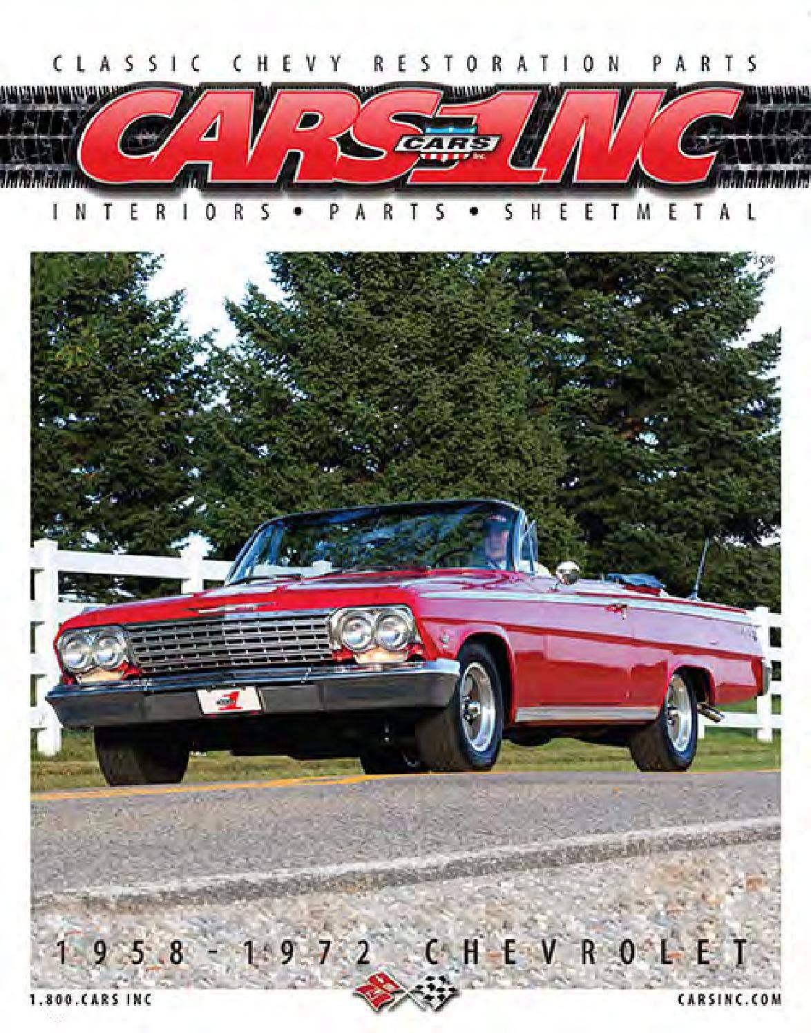 Cars Inc. 19581972 Fullsize Chevy Catalog Restoration Parts (V15) by