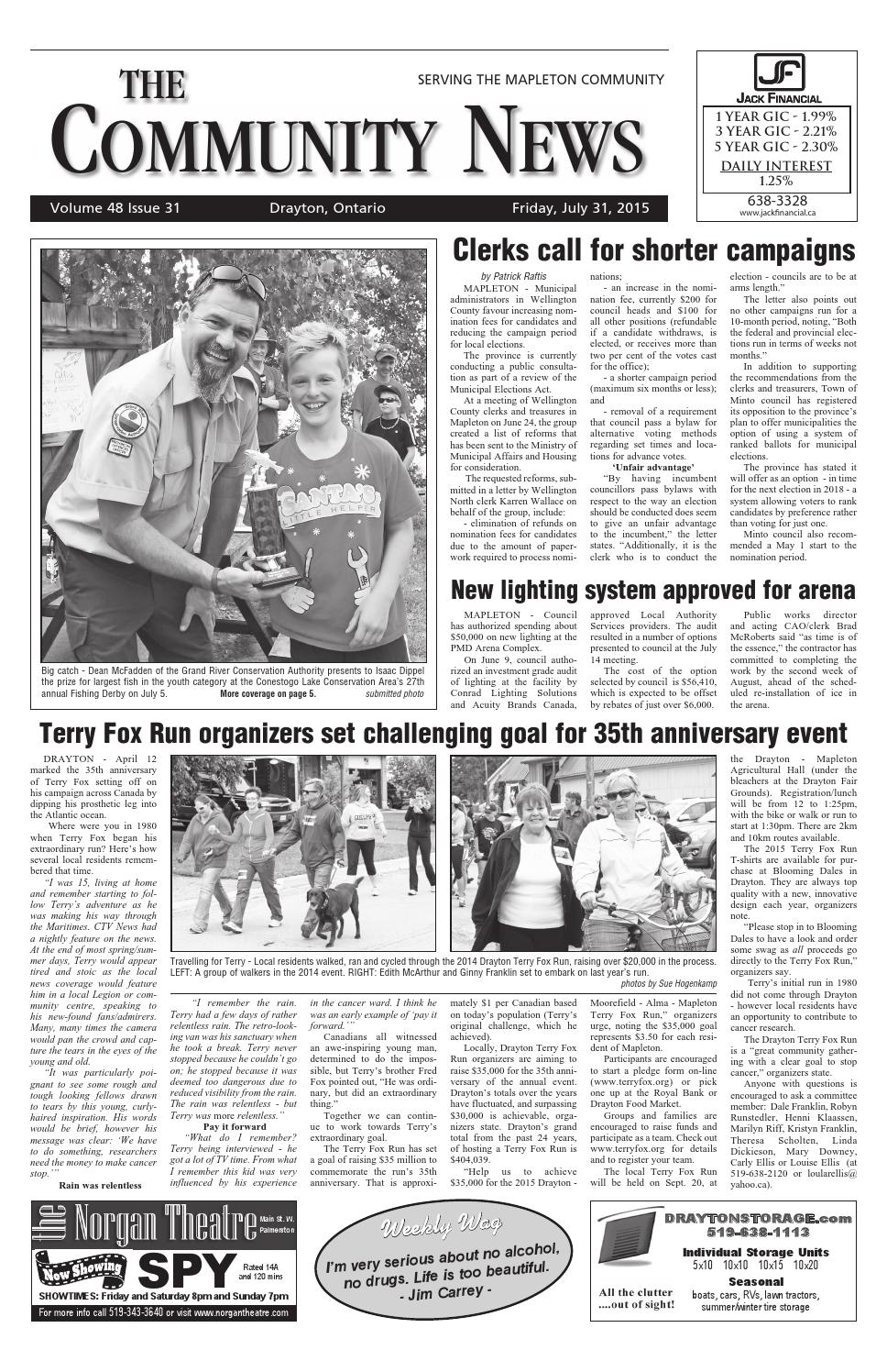 Drayton Community News July 31, 2015 by WHA Publications Ltd. Issuu