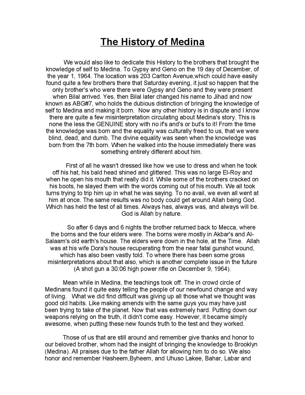 The history of medina1 by Born Magnetic Allah - Issuu