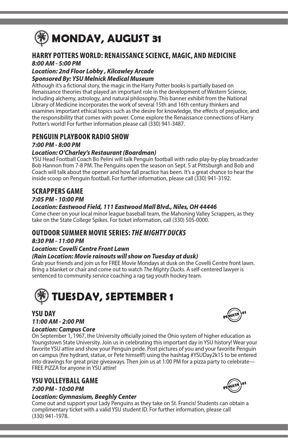 Welcome Week 2015 By Youngstown State University Issuu