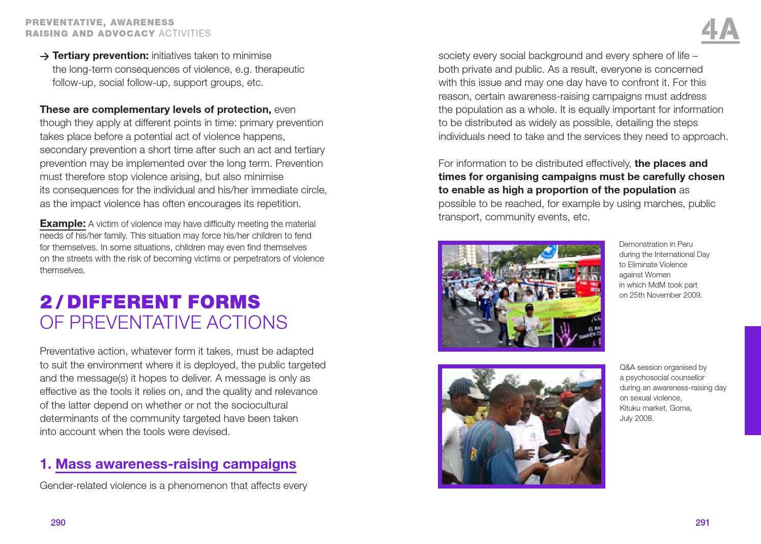 Guide gender based violence prevention and reponse : A methodological ...