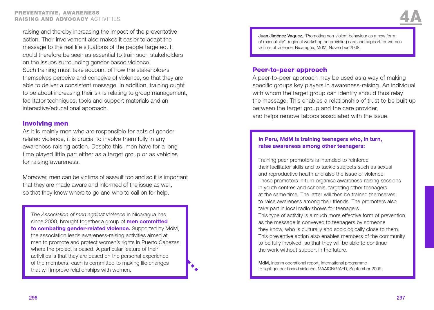 Guide gender based violence prevention and reponse : A methodological ...