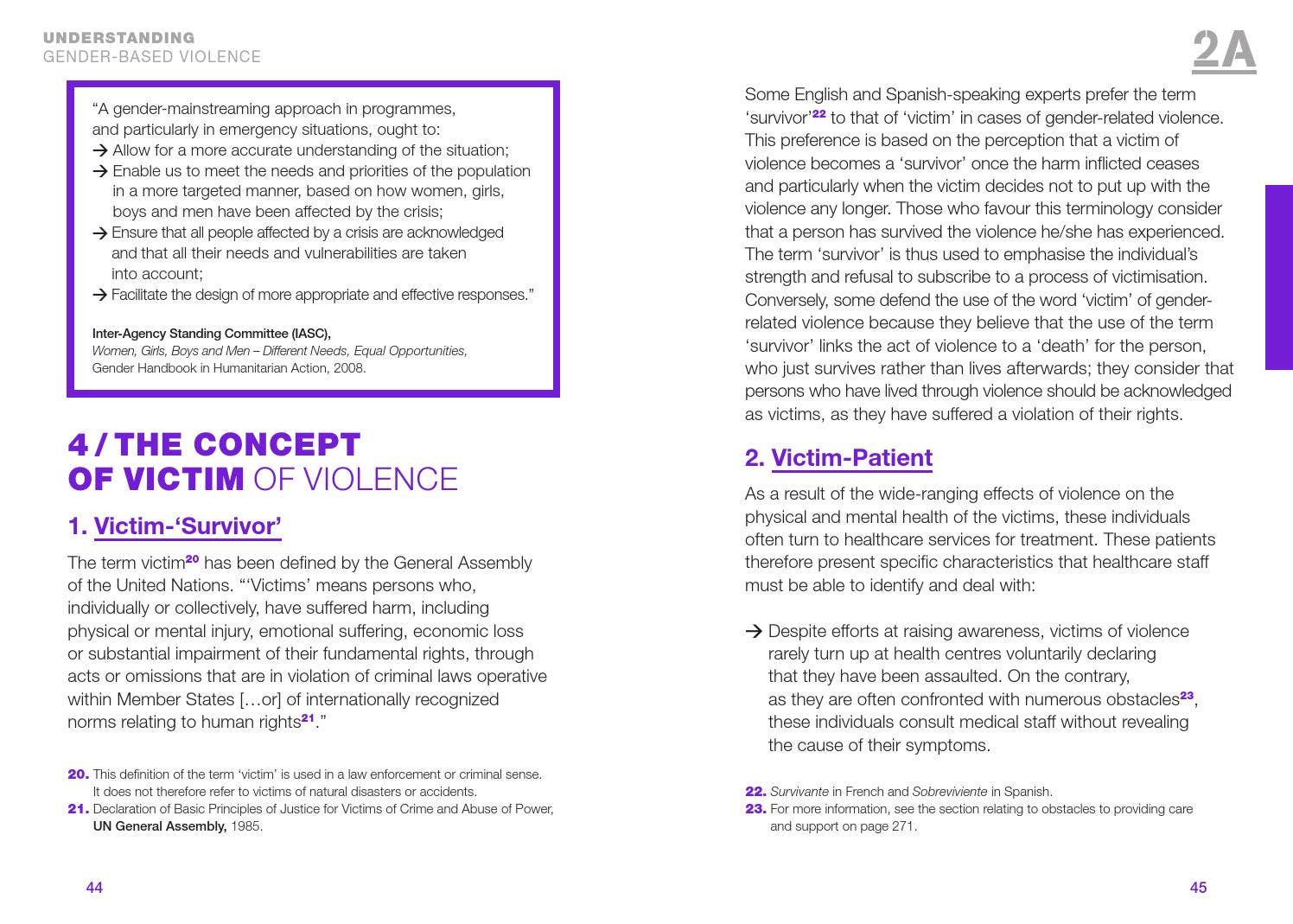 Guide gender based violence prevention and reponse : A methodological ...