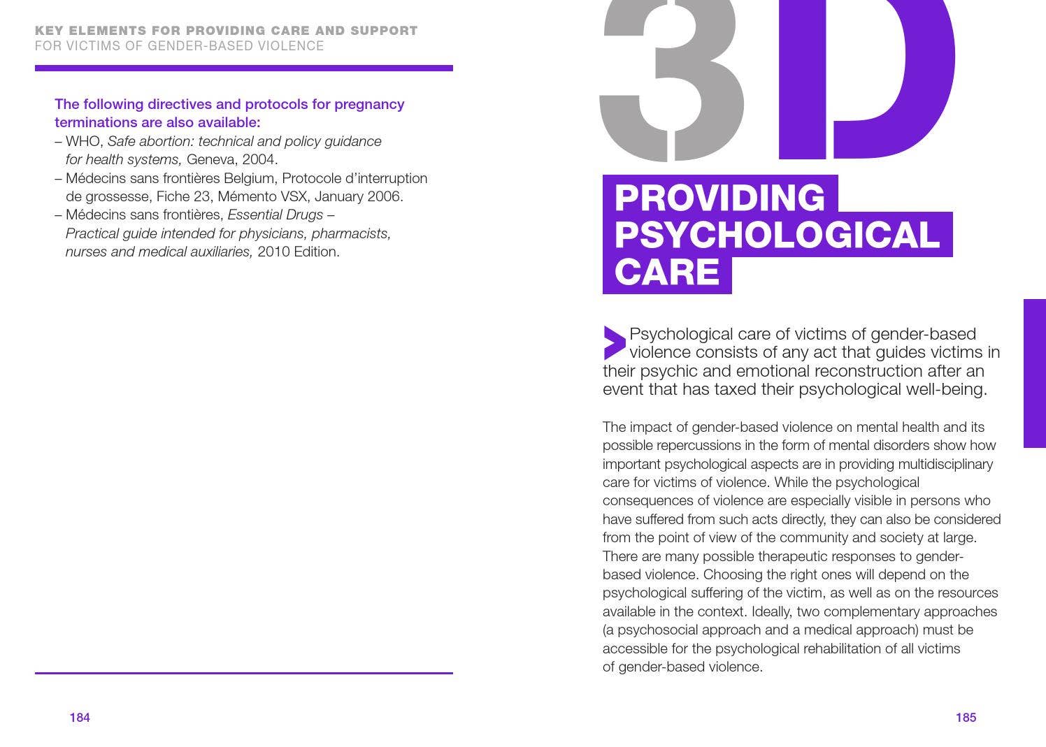 Guide gender based violence prevention and reponse : A methodological ...
