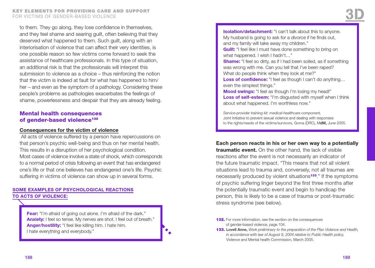 Guide gender based violence prevention and reponse : A methodological ...