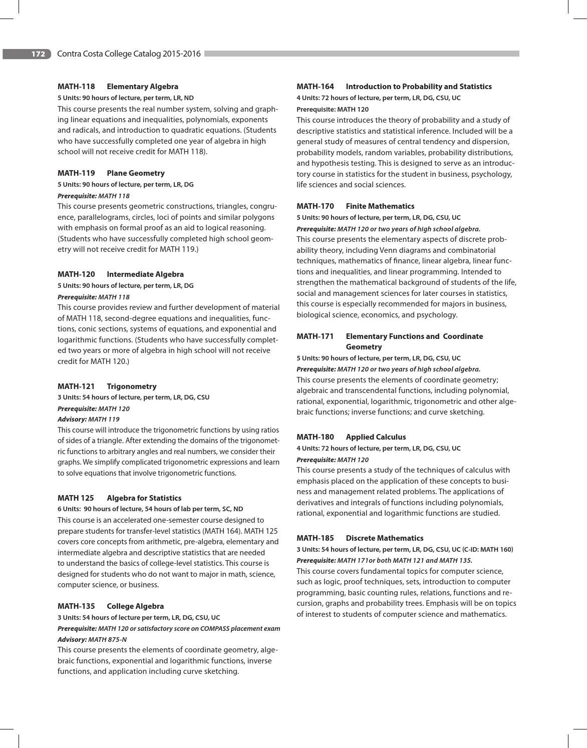 Contra Costa College Catalog 201516 by Contra Costa College Issuu