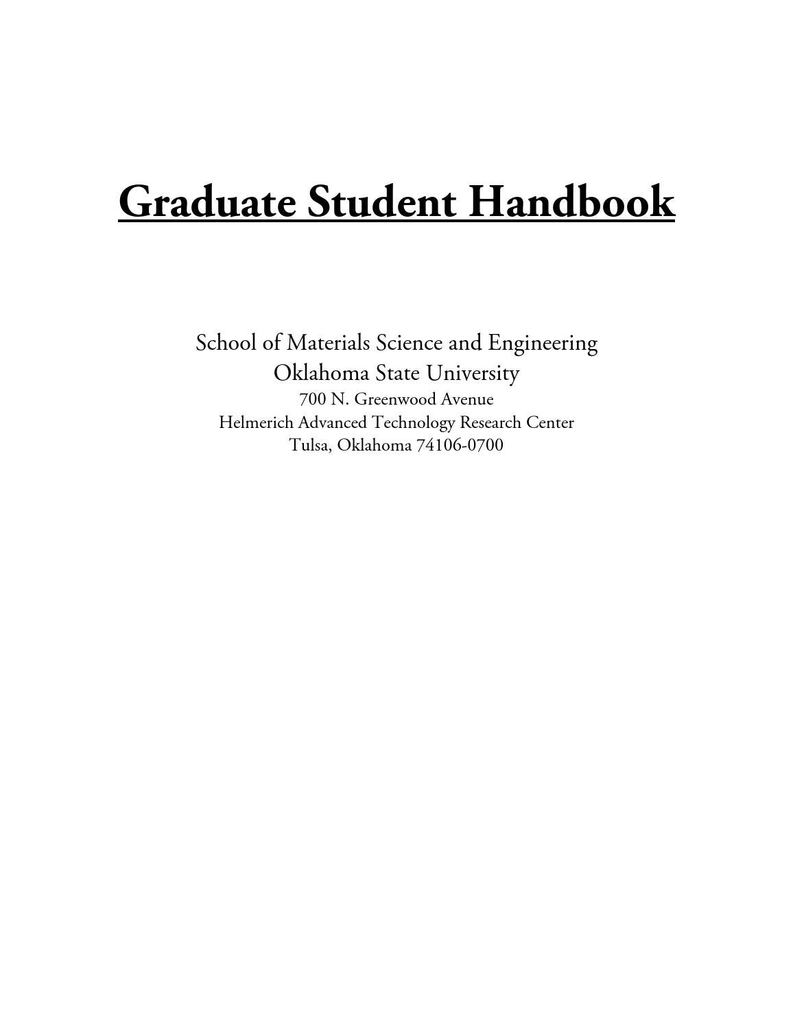OSU School of Materials Science and Engineering 201516 Graduate