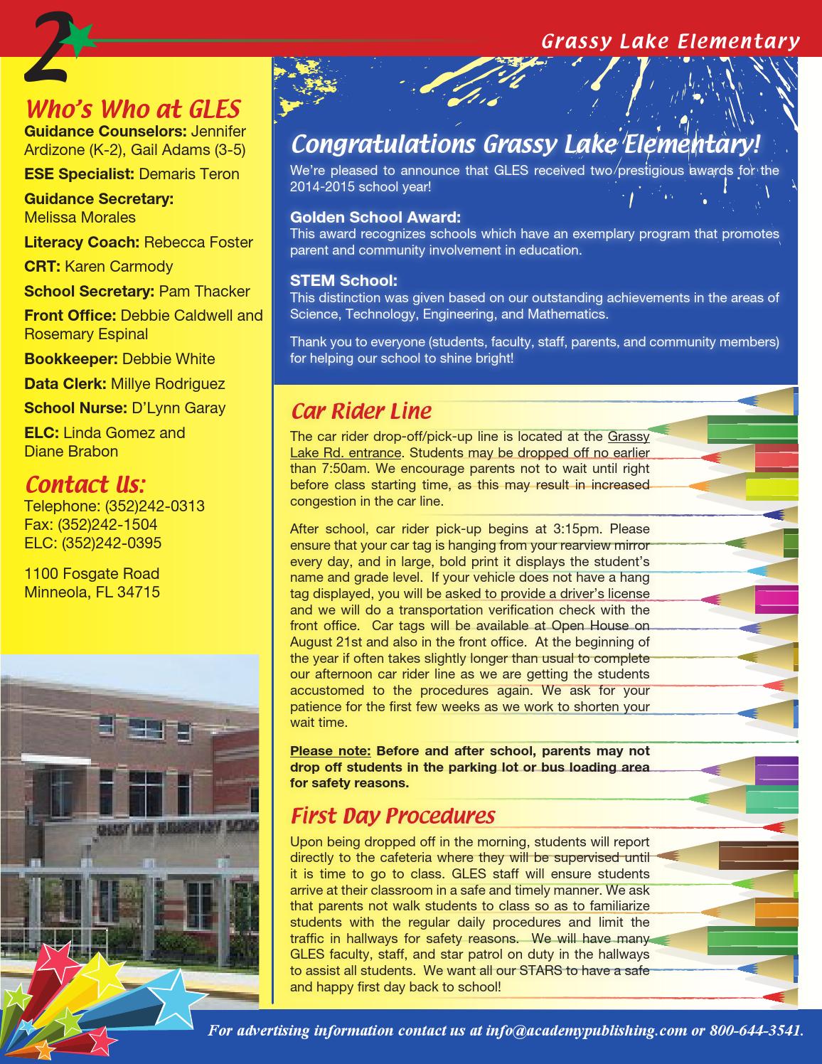 Grassy Lake Elementary Newsletter by Academy Publishing, Inc. Issuu