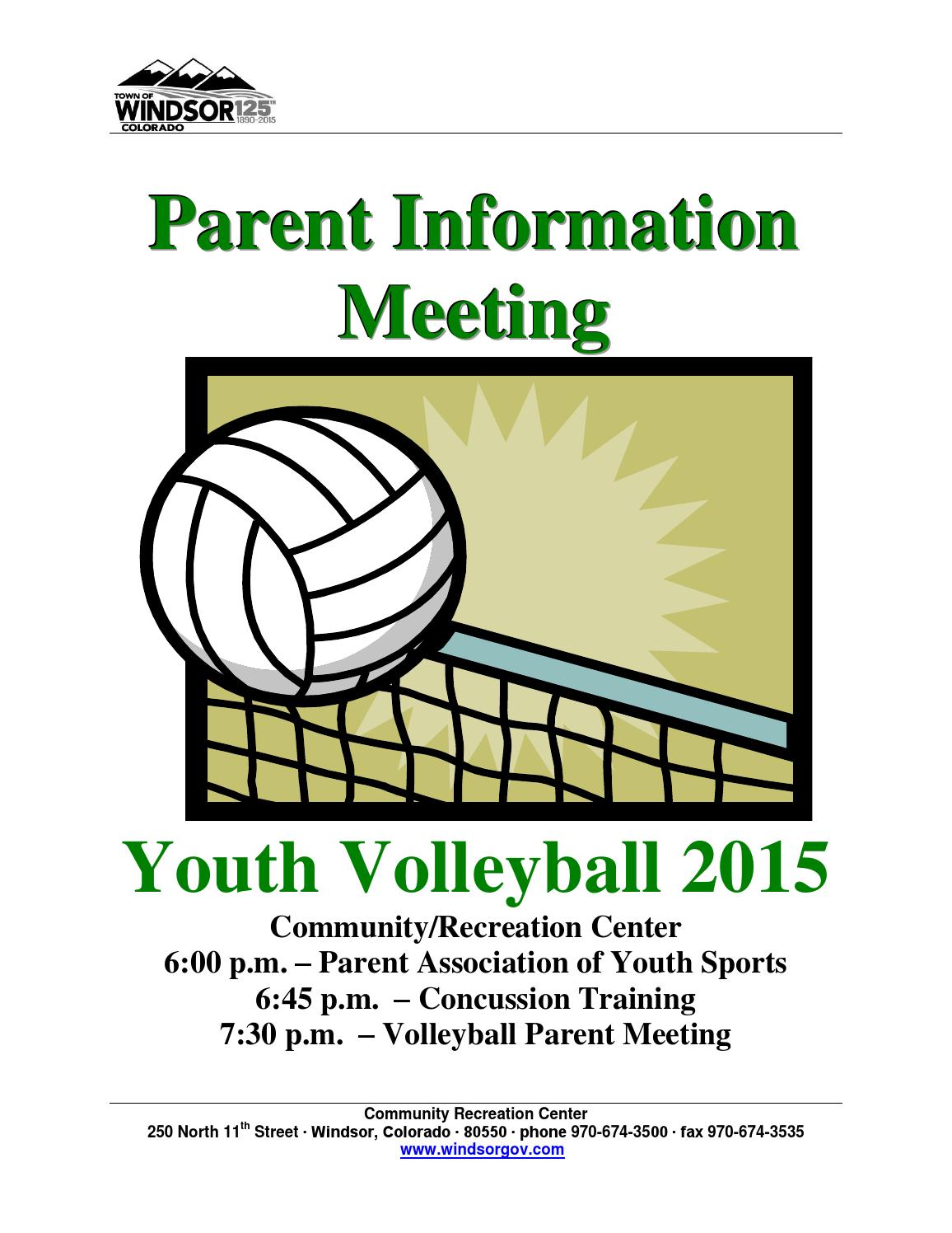 Parent Packet Volleyball by Town of Windsor Issuu