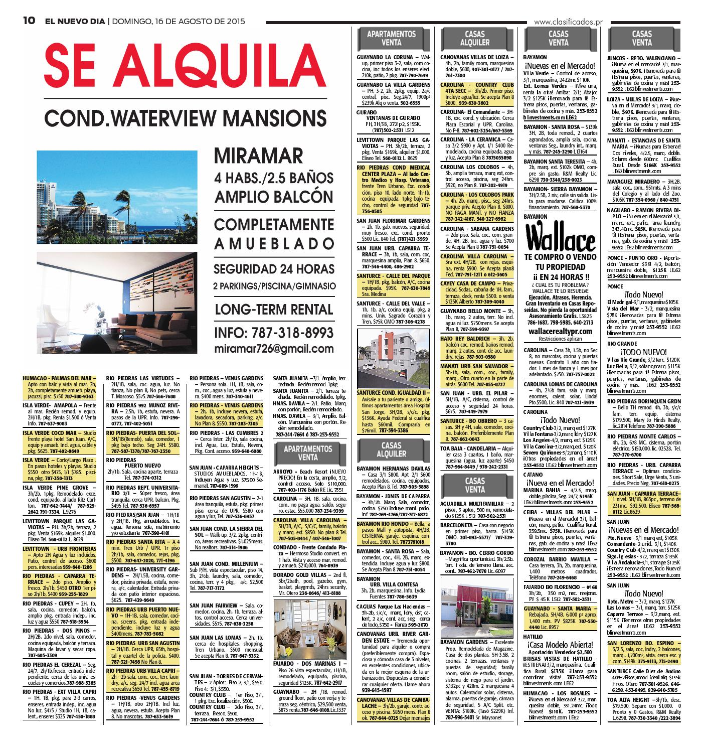 ClasificadosPR 08 16 2015 by Issuu