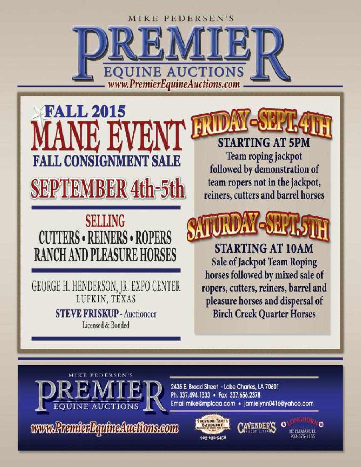 2015 premier equine auction maneeventcatalog by Big Sky Design