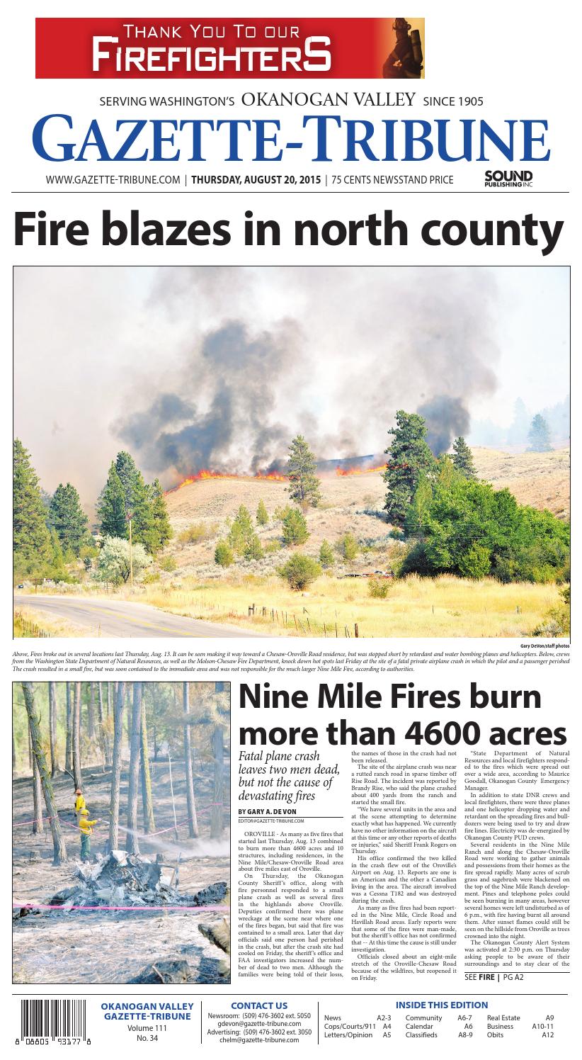 Okanogan Valley Gazette-Tribune, August 20, 2015 by Sound Publishing - Issuu