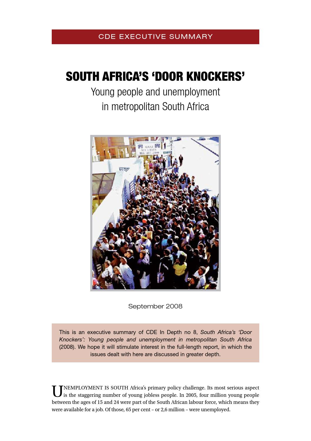 South Africa's 'Door Knockers' (executive summary) by Centre for