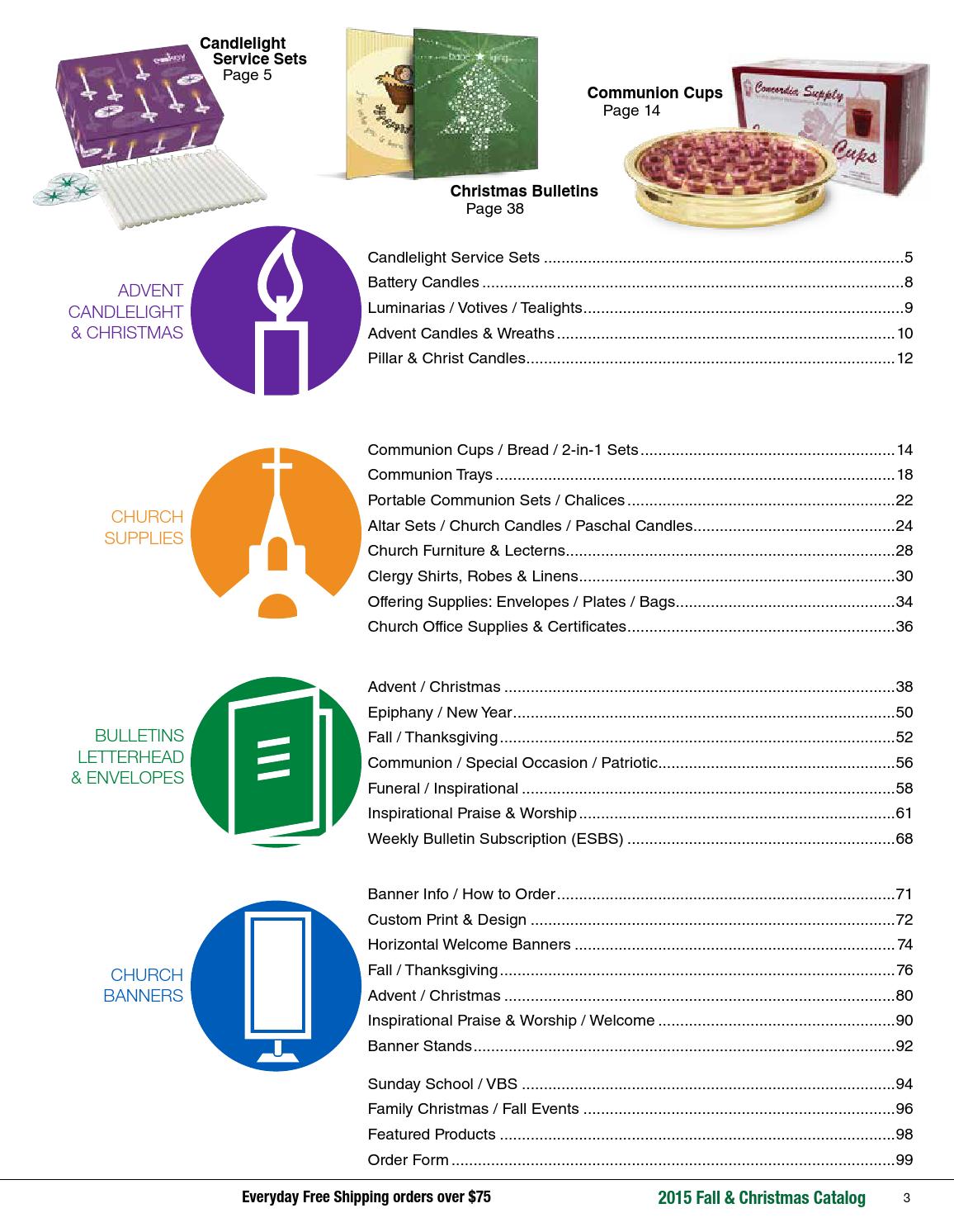 Concordia Supply Fall & Christmas 2015 Church Supplies Catalog by