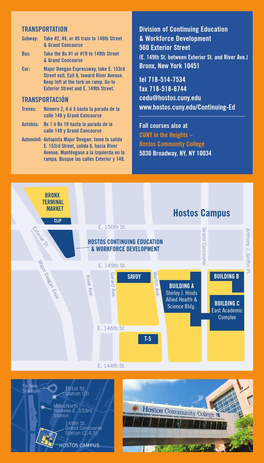 Fall 2015 Continuing Education Catalog by Hostos Community Fall 2015 Continuing Education Catalog by Hostos Community