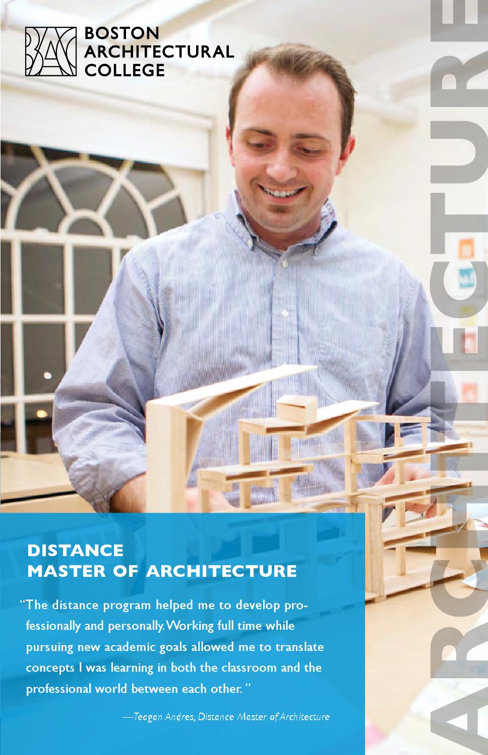 Distance Master of Architecture by Boston Architectural College Issuu
