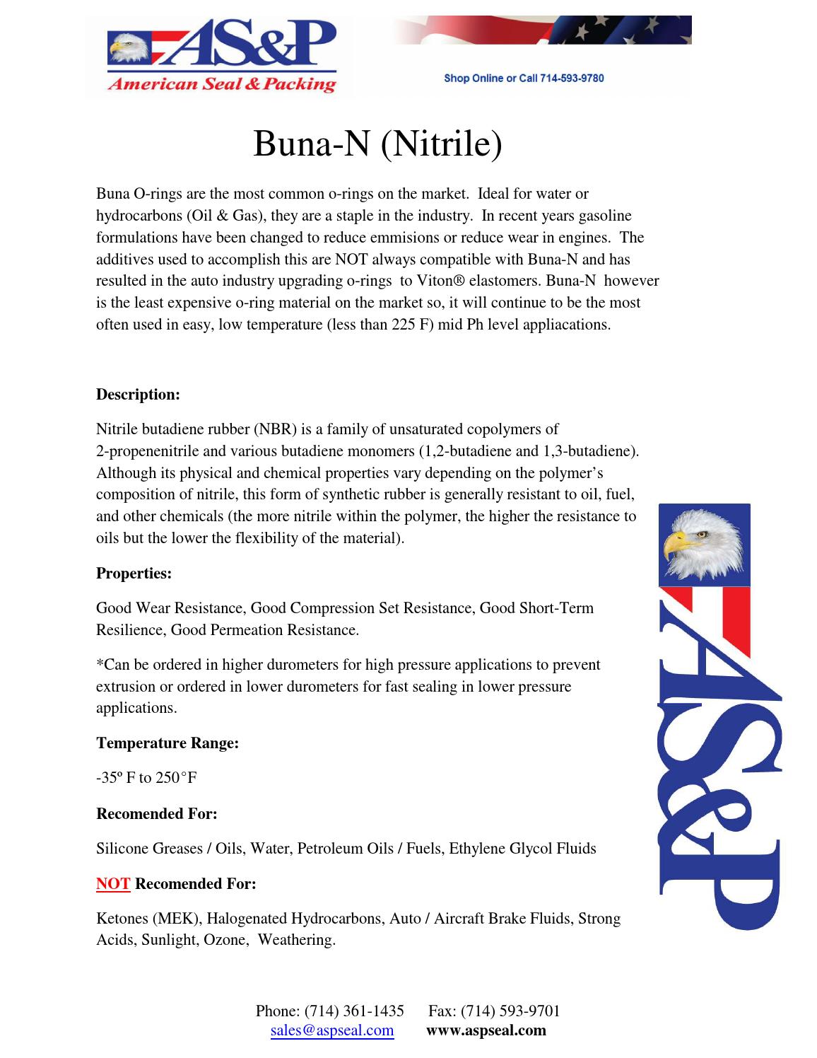 Difference Between Uses Of Buna N Temperature Buna N Uses Of Buna