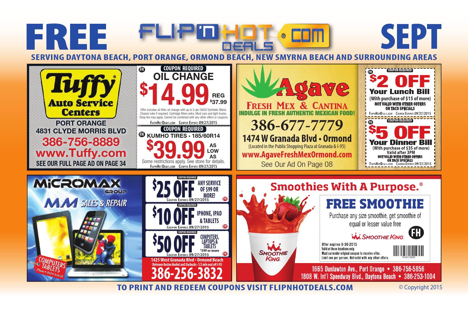 Flip'nHot Deals Coupon Book Sept 2015 Daytona Beach Area by Premier