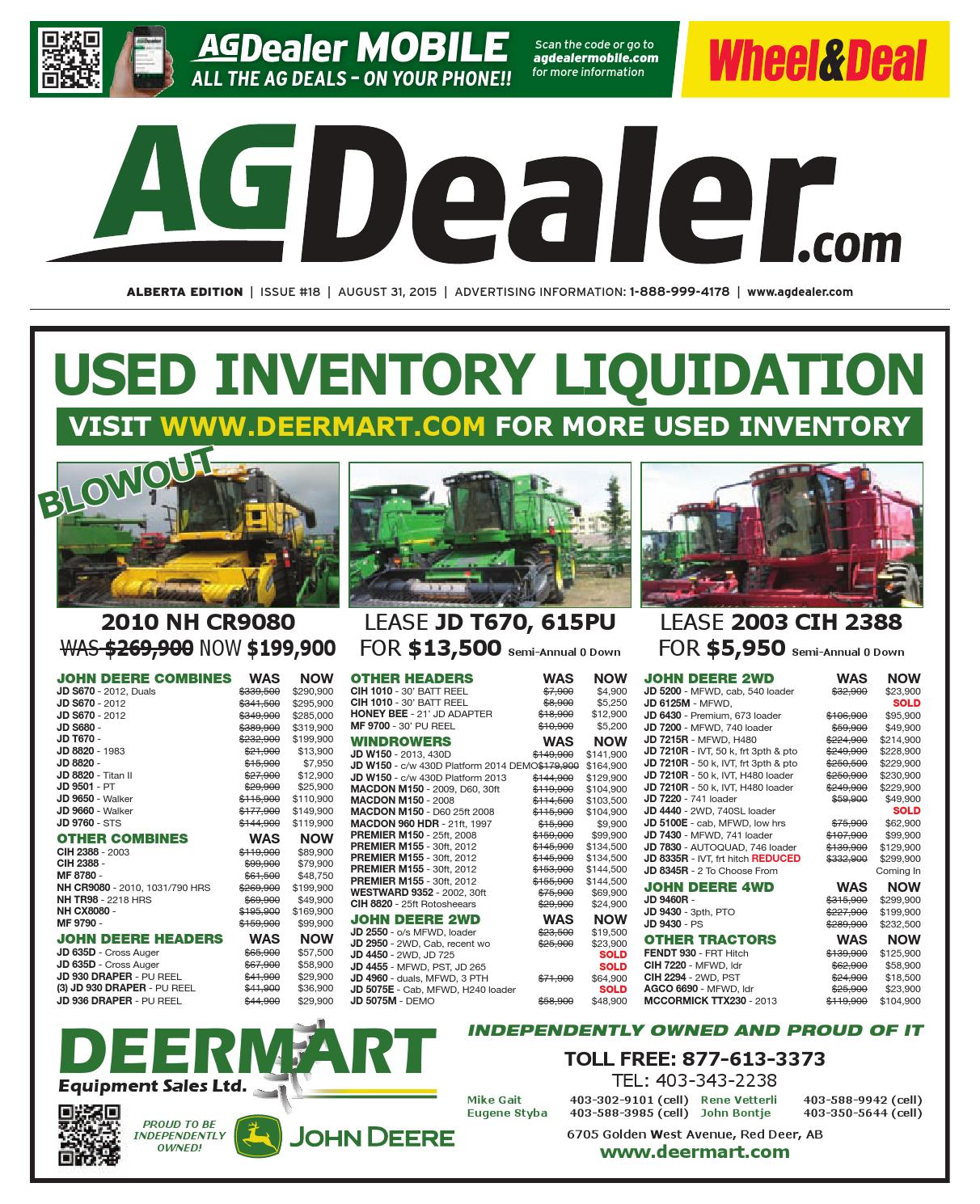 Wheel & Deal Alberta, August 31, 2015 by Farm Business Communications