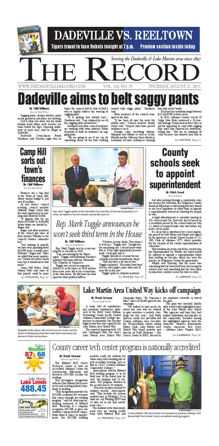 Aug 27, 2015 Dadeville Record by Tallapoosa Publishers Issuu