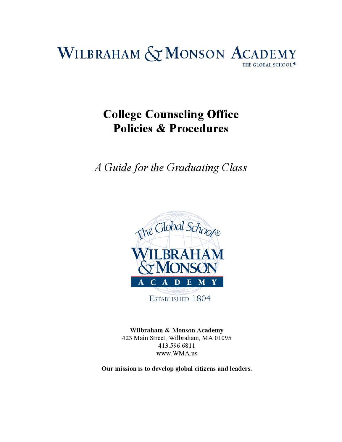 College Counseling Guide by Wilbraham & Monson Academy - Issuu