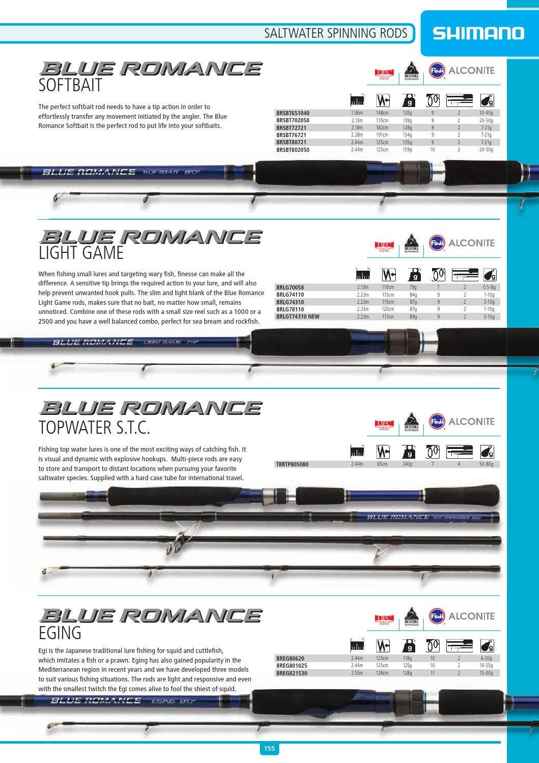 Shimano Canne à Lancer Bleu Romance Ultra Softbait Mer Lac