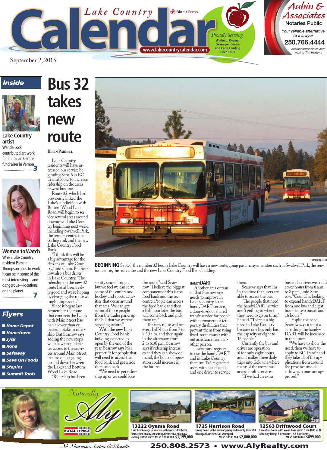 Lake Country Calendar, September 02, 2015 by Black Press Media Group