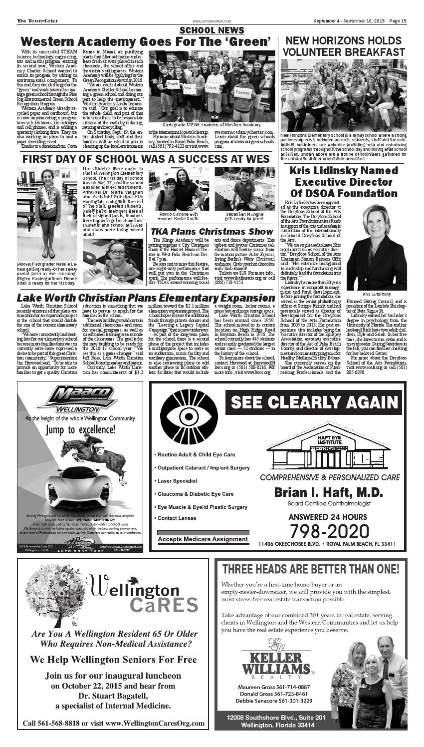 TownCrier Newspaper September 4, 2015 by Wellington The Magazine LLC