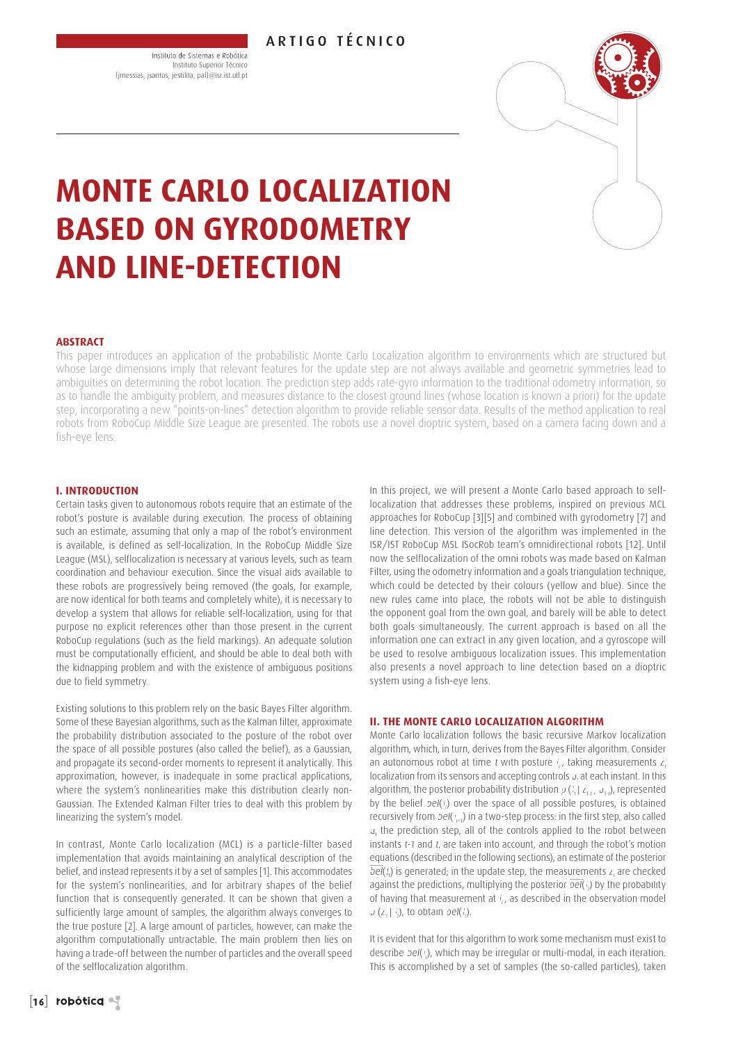 Monte carlo localization based on gyrodometry and line-detection by cie ...